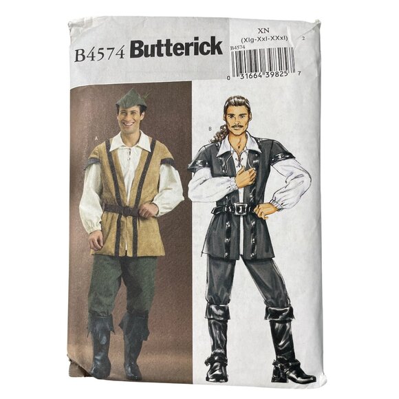 Butterick B4574 Costume Sewing Pattern Musketeer Pirate Robin Hood XL-XXXL NEW - Picture 1 of 6
